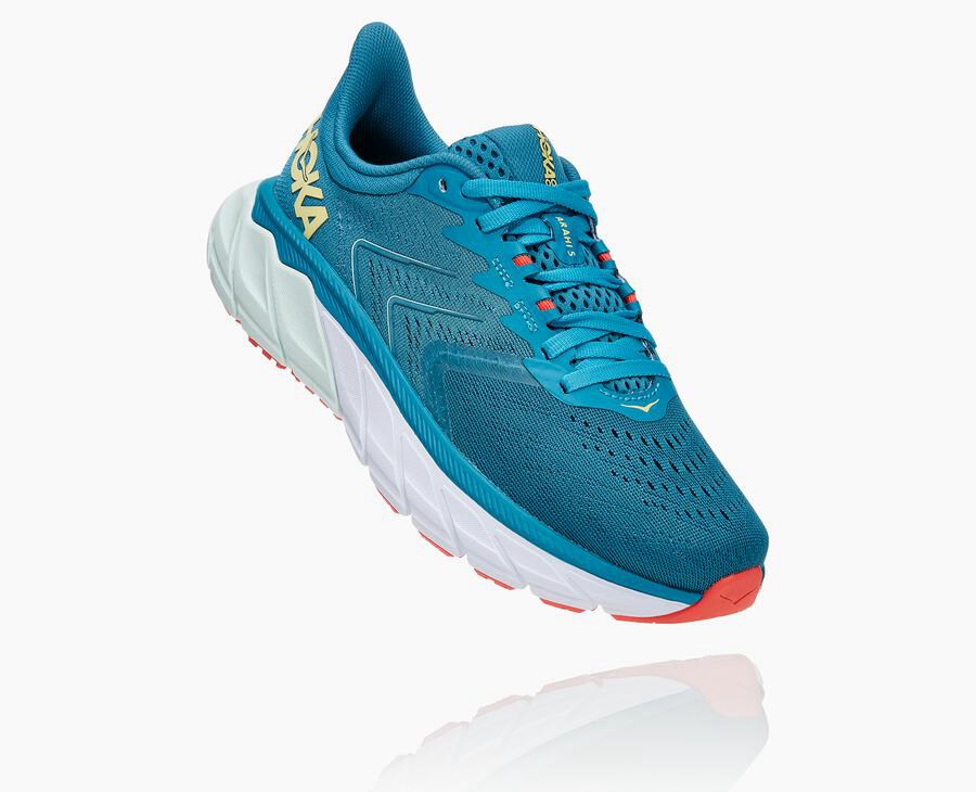 Hoka One One Koşu Ayakkabısı Kadın Mavi/Beyaz - Arahi 5 - QI0375268